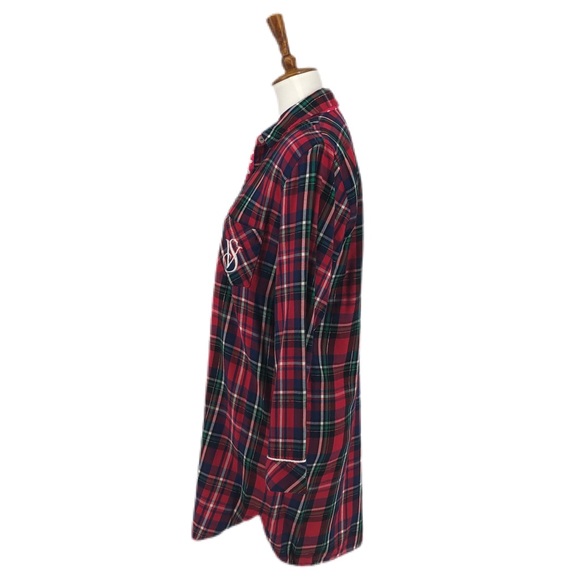 Victoria’s Secret Red Plaid Button Down Nightgown - Picture 3 of 7